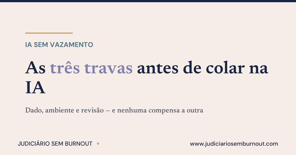 As três travas antes de colar na IA: dado, ambiente e revisão